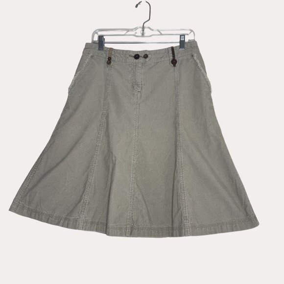 Boden Corduroy Skirt A Line Rough Edge Tan 12 L bv - Picture 1 of 9